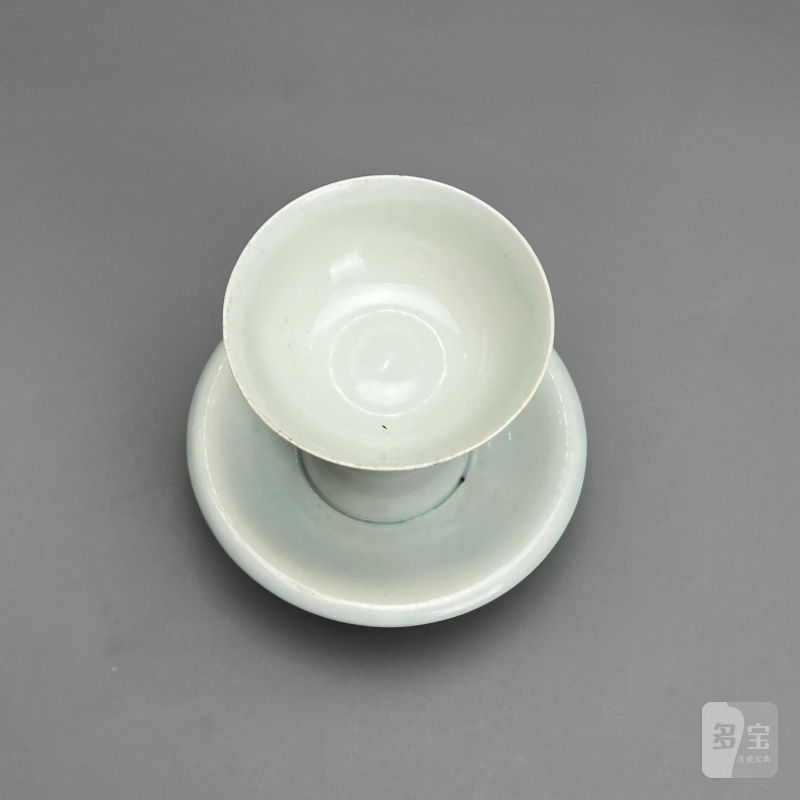 明 青白釉茶、托一套 - 图6